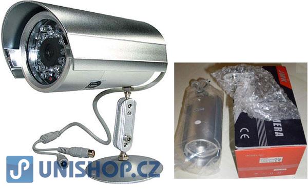 Kamera color CCD JK-512, objektiv 4mm,IR 100m; přiložen adaptér