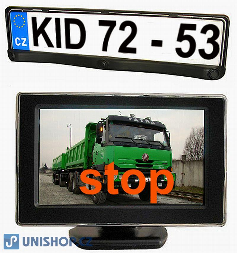 Couvací alarm (parkovací asistent) s kamerou CCD a monitorem 4,3"