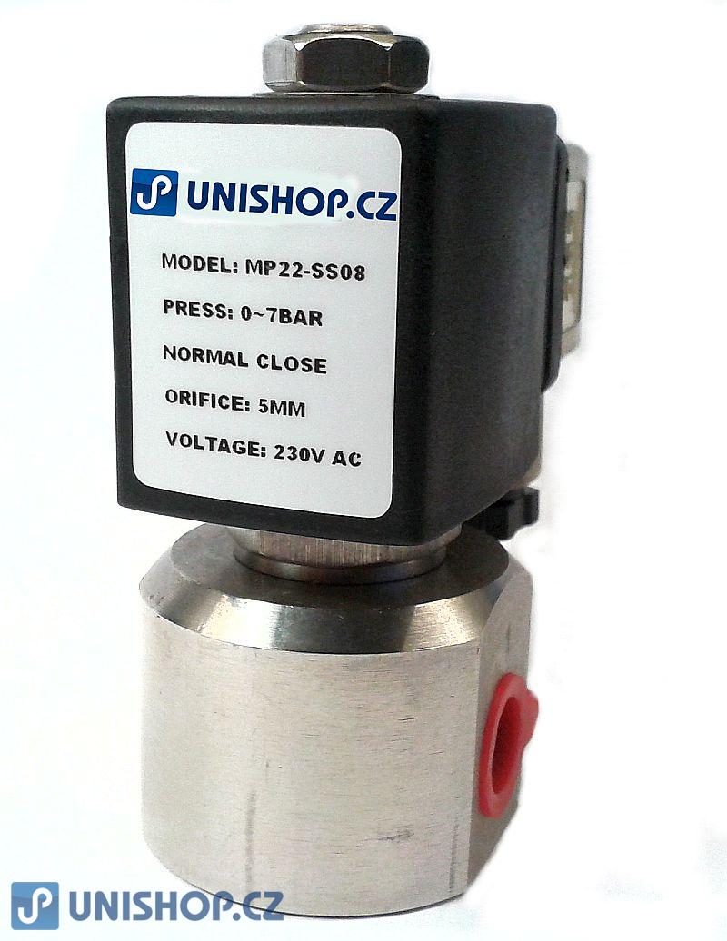MP 22-SS08, NC, G1/4", 12V DC, - Elektromagnetický ventil
