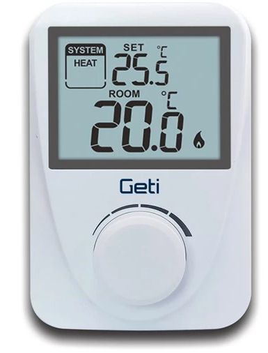 Fotografie Jednoduchý drátový termostat GETI GRT01 drátový