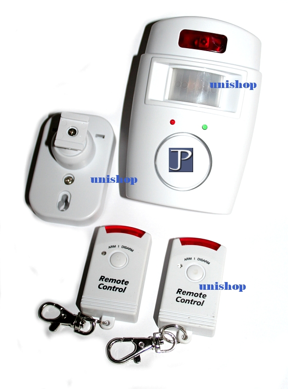 Fotografie Levný nástěnný alarm s PIR čidlem a dálkovým ovládáním
